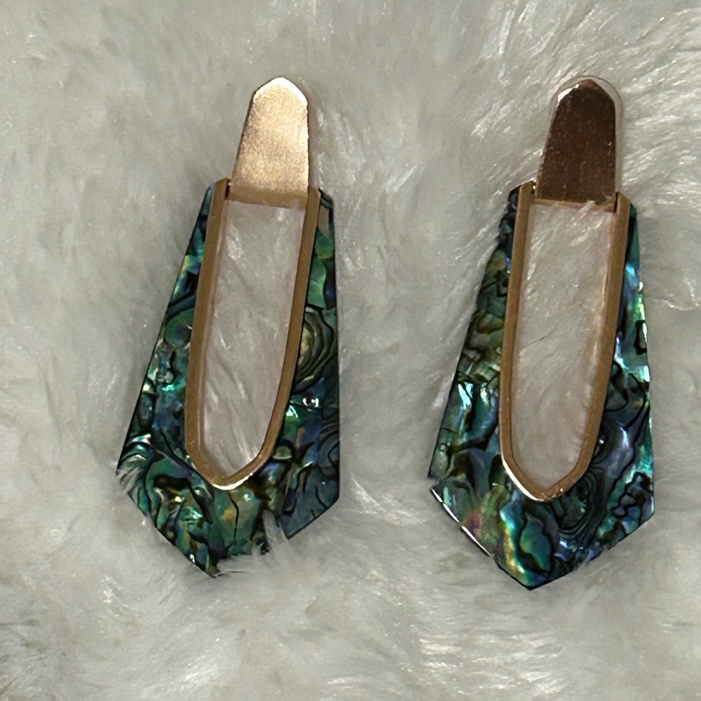 Kendra Scott Abalone and Gold Earrings
